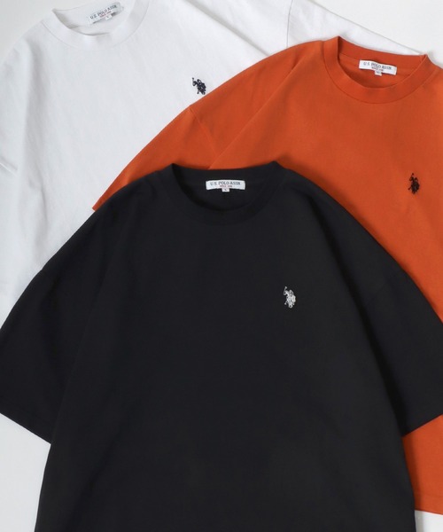 U.S. POLO ASSN.(ユーエスポロアッスン)の「U.S. POLO ASSN./ユーエスポロアッスン ワンポイント刺繍 ビッグシルエット 半袖Tシャツ レディース メンズ(Tシャツ/カットソー・メンズ・ホワイト/ブラック/サックスブルー/ネイビー/オレンジ/ホワイト系その他/アイボリー・S/M/L/XL)」の1枚目の写真
