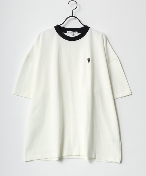 U.S. POLO ASSN.(ユーエスポロアッスン)の「U.S. POLO ASSN./ユーエスポロアッスン ワンポイント刺繍 ビッグシルエット 半袖Tシャツ レディース メンズ(Tシャツ/カットソー・メンズ・ホワイト/ブラック/サックスブルー/ネイビー/オレンジ/ホワイト系その他/アイボリー・S/M/L/XL)」の14枚目の写真