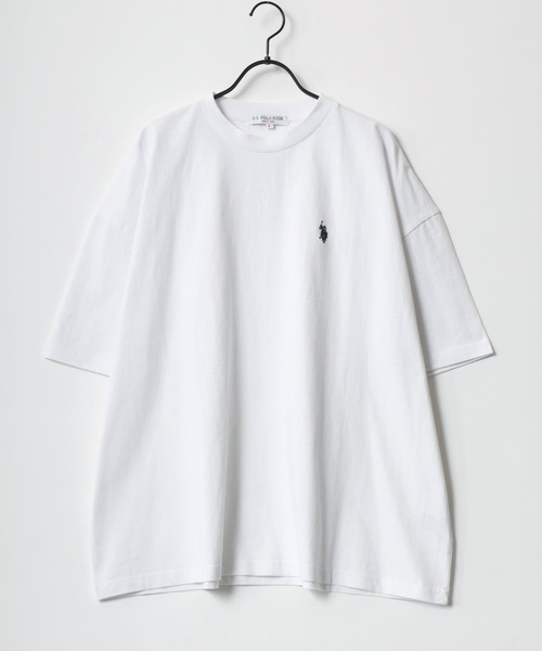 U.S. POLO ASSN.(ユーエスポロアッスン)の「U.S. POLO ASSN./ユーエスポロアッスン ワンポイント刺繍 ビッグシルエット 半袖Tシャツ レディース メンズ(Tシャツ/カットソー・メンズ・ホワイト/ブラック/サックスブルー/ネイビー/オレンジ/ホワイト系その他/アイボリー・S/M/L/XL)」の8枚目の写真
