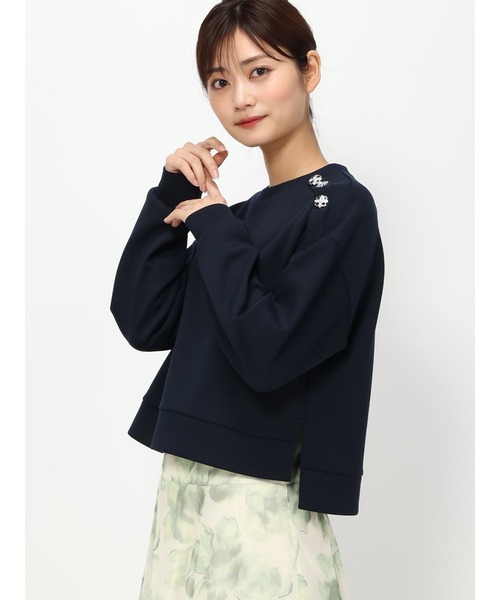 MISCH MASCH（ミッシュマッシュ）の「ビジュー釦クロップドスウェット/MM418202（スウェット・レディース・ピンク/ホワイト/ライトグレー/ネイビー・S/M）」の17枚目の写真