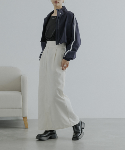 CE'E_SE'E（シーシー）の「クロップドトラックブルゾン（ブルゾン・レディース・ベージュ/ネイビー・FREE）」の6枚目の写真