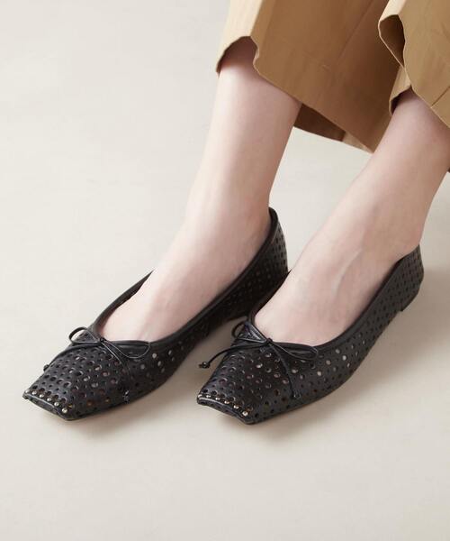 martinique（マルティニーク）の「【CHEMBUR/チェンバー】SQ FLAT STUD PUNCHING BALLET（バレエシューズ・レディース・ブラック・37/36/35/38）」の9枚目の写真