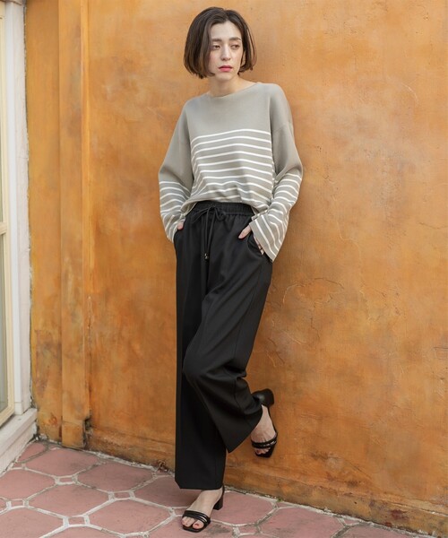 OPAQUE.CLIP（オペークドットクリップ）の「◆≪SS-LLsize≫ 美脚ツイルワイドパンツ【洗濯機洗い可】（その他パンツ・レディース・ベージュ/グリーン/ブラック・34/36/38/40/42）」の13枚目の写真