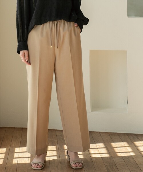 OPAQUE.CLIP（オペークドットクリップ）の「◆≪SS-LLsize≫ 美脚ツイルワイドパンツ【洗濯機洗い可】（その他パンツ・レディース・ベージュ/グリーン/ブラック・34/36/38/40/42）」の16枚目の写真