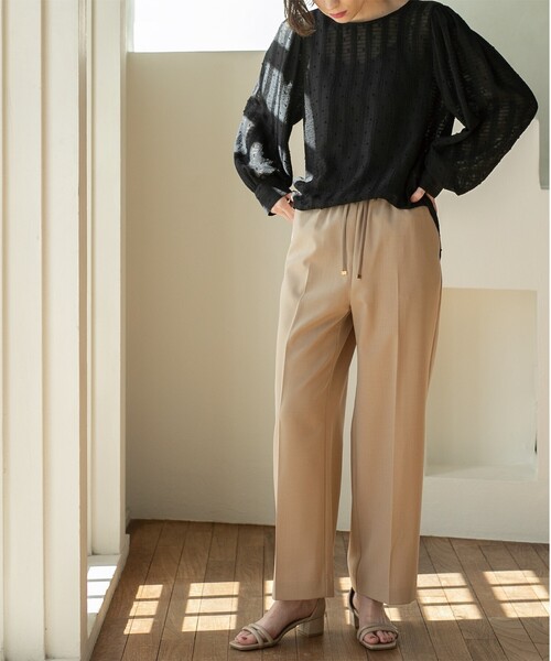 OPAQUE.CLIP（オペークドットクリップ）の「◆≪SS-LLsize≫ 美脚ツイルワイドパンツ【洗濯機洗い可】（その他パンツ・レディース・ベージュ/グリーン/ブラック・34/36/38/40/42）」の18枚目の写真