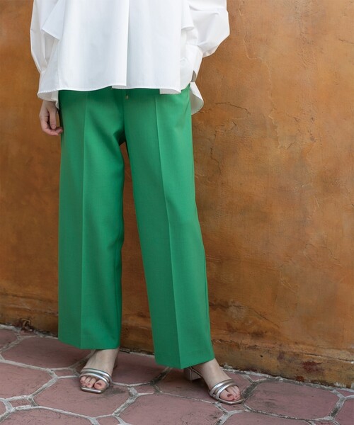 OPAQUE.CLIP（オペークドットクリップ）の「◆≪SS-LLsize≫ 美脚ツイルワイドパンツ【洗濯機洗い可】（その他パンツ・レディース・ベージュ/グリーン/ブラック・34/36/38/40/42）」の6枚目の写真