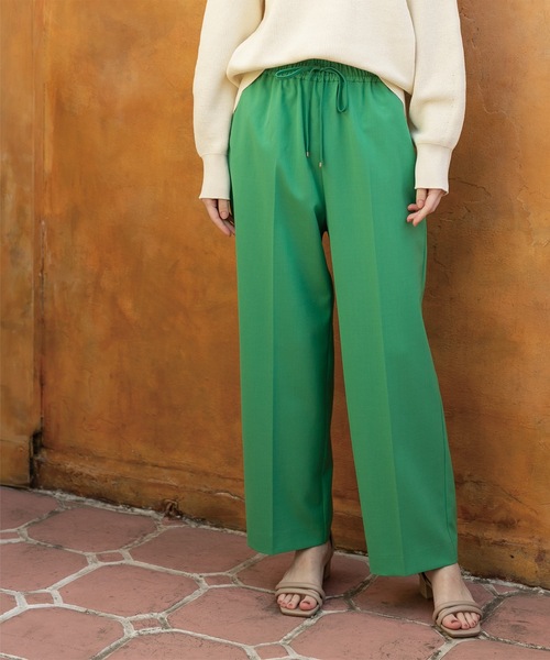 OPAQUE.CLIP（オペークドットクリップ）の「◆≪SS-LLsize≫ 美脚ツイルワイドパンツ【洗濯機洗い可】（その他パンツ・レディース・ベージュ/グリーン/ブラック・34/36/38/40/42）」の3枚目の写真