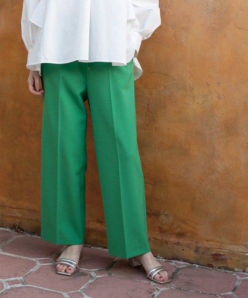 OPAQUE.CLIP（オペークドットクリップ）の「◆≪SS-LLsize≫ 美脚ツイルワイドパンツ【洗濯機洗い可】（その他パンツ・レディース・ベージュ/グリーン/ブラック・34/36/38/40/42）」の19枚目の写真