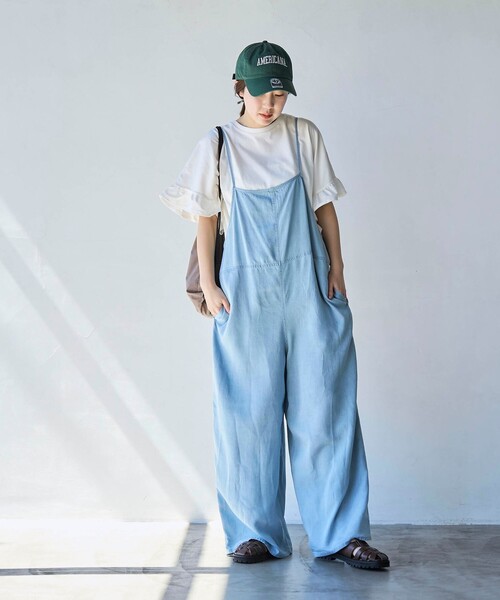 coen(コーエン)の「ライトデニムキャミサロペット(サロペット/オーバーオール・レディース・ライトブルー/ブラック/コバルトブルー・M/L)」の10枚目の写真