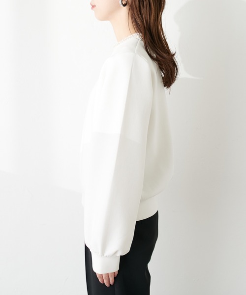 natural couture（ナチュラルクチュール）の「衿刺繍ダンボールTOPS（Tシャツ/カットソー・レディース・グレー/オフホワイト/ブルー/ネイビー・FREE）」の22枚目の写真