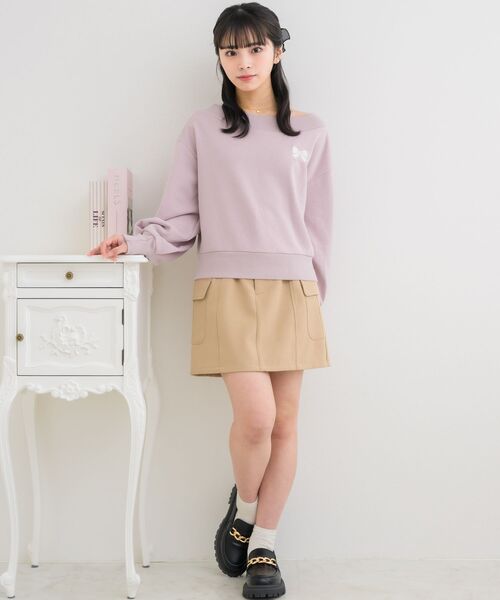 ems excite(エムズエキサイト)の「ボートネックショートトレーナー(スウェット・レディース・ブラック/ホワイト系その他/ピンク・FREE)」の15枚目の写真