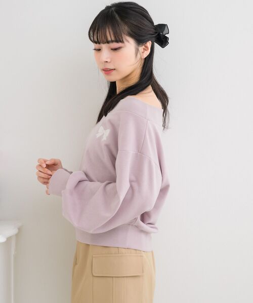 ems excite(エムズエキサイト)の「ボートネックショートトレーナー(スウェット・レディース・ブラック/ホワイト系その他/ピンク・FREE)」の21枚目の写真