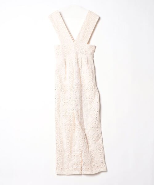 CLANE（クラネ）の「CHEMICAL LACE SALOPETTE PANTS（サロペット
