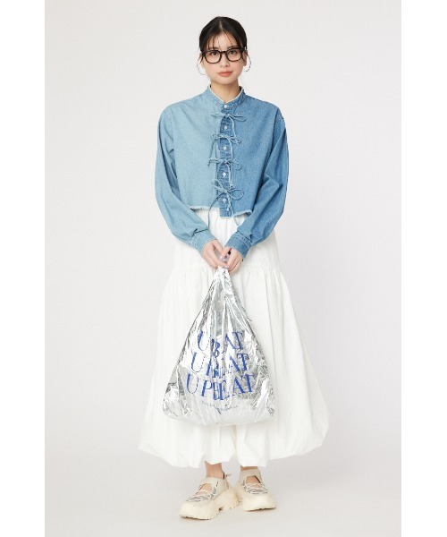 RODEO CROWNS WIDE BOWL（ロデオクラウンズワイドボウル）の「リボンクロップドシャツ（シャツ/ブラウス・レディース・ライトイエロー/ブルー/ホワイト系その他・FREE）」の17枚目の写真