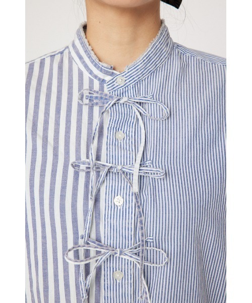 RODEO CROWNS WIDE BOWL（ロデオクラウンズワイドボウル）の「リボンクロップドシャツ（シャツ/ブラウス・レディース・ライトイエロー/ブルー/ホワイト系その他・FREE）」の10枚目の写真