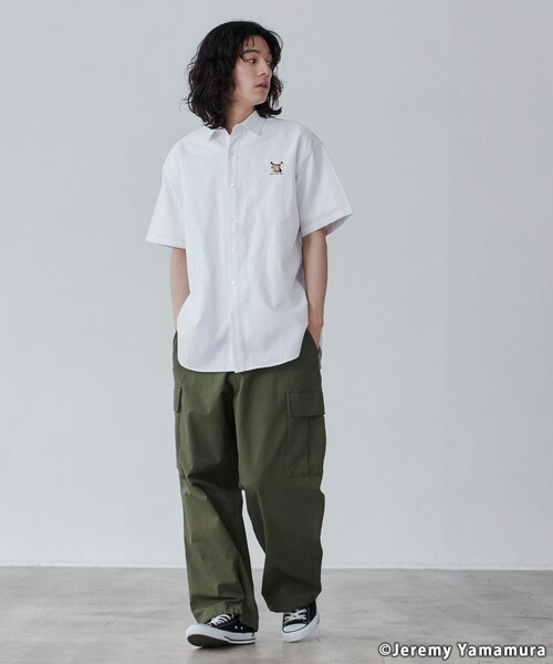 coen(コーエン)の「Jeremy Yamamura×コーエン グラフィック刺繍半袖シャツ(シャツ/ブラウス・メンズ・ライトブルー/ホワイト・XL/L/M/S)」の5枚目の写真