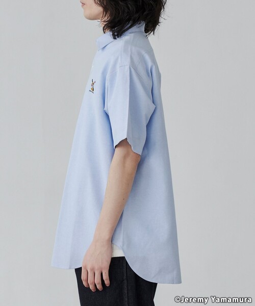 coen(コーエン)の「Jeremy Yamamura×コーエン グラフィック刺繍半袖シャツ(シャツ/ブラウス・メンズ・ライトブルー/ホワイト・XL/L/M/S)」の14枚目の写真