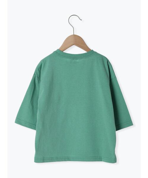 Samansa Mos2 Lagom(サマンサモスモスラーゴム)の「7分袖フットボールTシャツ(Tシャツ/カットソー・キッズ・グリーン/キナリ・110/100/130/120/95)」の9枚目の写真