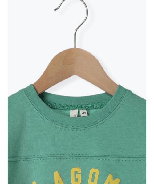 Samansa Mos2 Lagom(サマンサモスモスラーゴム)の「7分袖フットボールTシャツ(Tシャツ/カットソー・キッズ・グリーン/キナリ・110/100/130/120/95)」の8枚目の写真