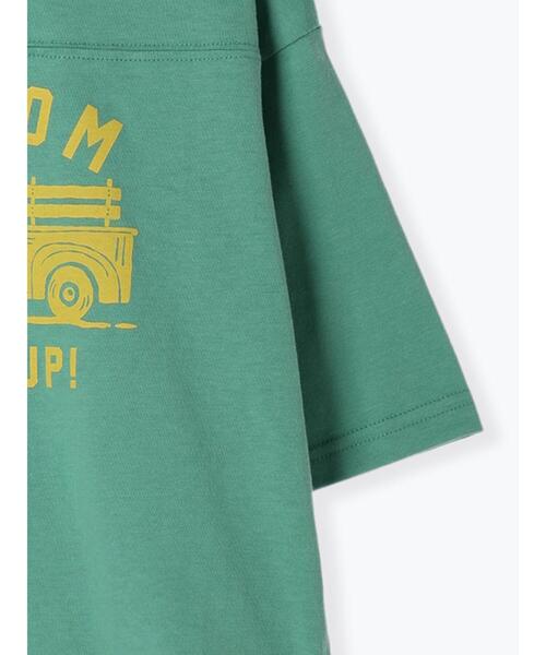 Samansa Mos2 Lagom(サマンサモスモスラーゴム)の「7分袖フットボールTシャツ(Tシャツ/カットソー・キッズ・グリーン/キナリ・110/100/130/120/95)」の7枚目の写真