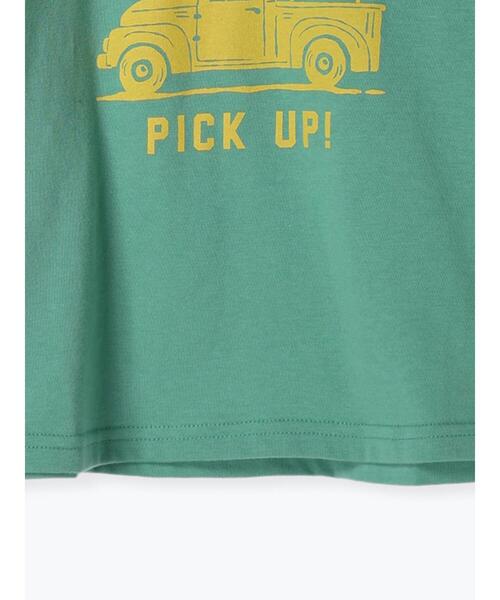 Samansa Mos2 Lagom(サマンサモスモスラーゴム)の「7分袖フットボールTシャツ(Tシャツ/カットソー・キッズ・グリーン/キナリ・110/100/130/120/95)」の6枚目の写真