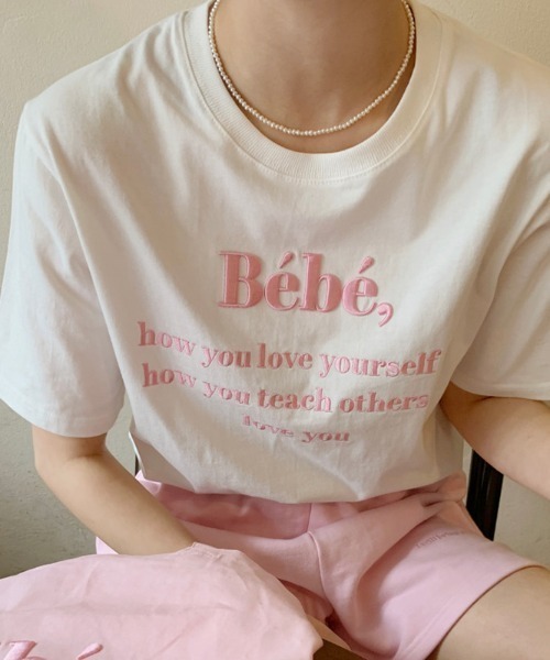 PIN(ピン)の「BEBE,TEE(Tシャツ/カットソー・レディース・グレー/ネイビー/ホワイト/ブラック/ラベンダー・FREE)」の2枚目の写真
