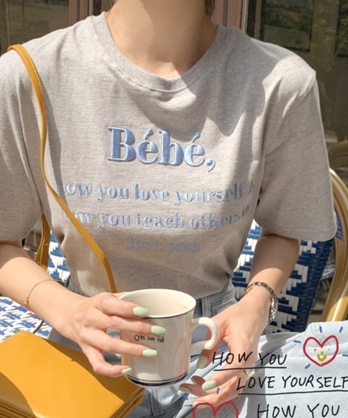 PIN(ピン)の「BEBE,TEE(Tシャツ/カットソー・レディース・グレー/ネイビー/ホワイト/ブラック/ラベンダー・FREE)」の9枚目の写真