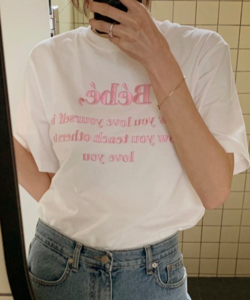 PIN(ピン)の「BEBE,TEE(Tシャツ/カットソー・レディース・グレー/ネイビー/ホワイト/ブラック/ラベンダー・FREE)」の6枚目の写真