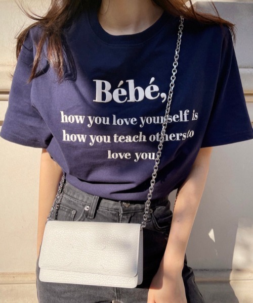 PIN(ピン)の「BEBE,TEE(Tシャツ/カットソー・レディース・グレー/ネイビー/ホワイト/ブラック/ラベンダー・FREE)」の12枚目の写真