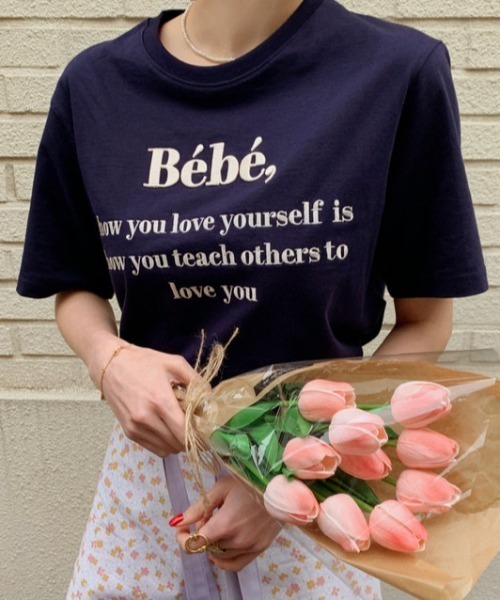 PIN(ピン)の「BEBE,TEE(Tシャツ/カットソー・レディース・グレー/ネイビー/ホワイト/ブラック/ラベンダー・FREE)」の13枚目の写真