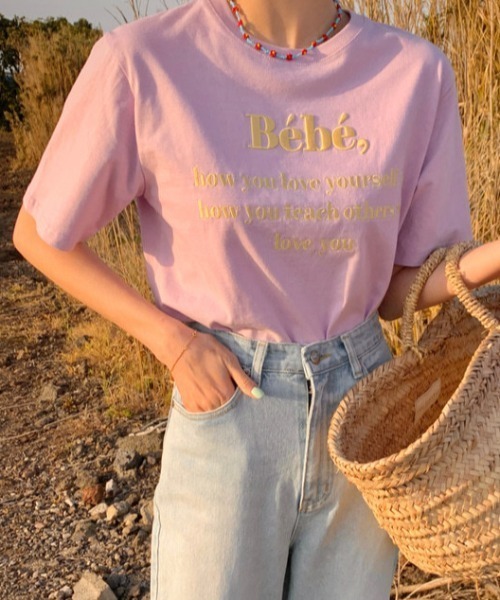 PIN(ピン)の「BEBE,TEE(Tシャツ/カットソー・レディース・グレー/ネイビー/ホワイト/ブラック/ラベンダー・FREE)」の16枚目の写真