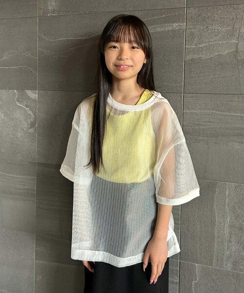 CIAOPANIC TYPY(チャオパニックティピー)の「■【KIDS】シアーオーガンジーTee(Tシャツ/カットソー・キッズ・ホワイト/ブラック・SMALL/MEDIUM/LARGE/X-LARGE/XX-LARGE)」の12枚目の写真