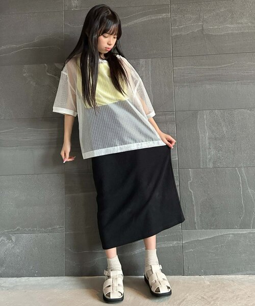 CIAOPANIC TYPY(チャオパニックティピー)の「■【KIDS】シアーオーガンジーTee(Tシャツ/カットソー・キッズ・ホワイト/ブラック・SMALL/MEDIUM/LARGE/X-LARGE/XX-LARGE)」の10枚目の写真