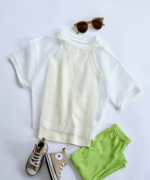 CIAOPANIC TYPY(チャオパニックティピー)の「■【KIDS】シアーオーガンジーTee(Tシャツ/カットソー・キッズ・ホワイト/ブラック・SMALL/MEDIUM/LARGE/X-LARGE/XX-LARGE)」の19枚目の写真