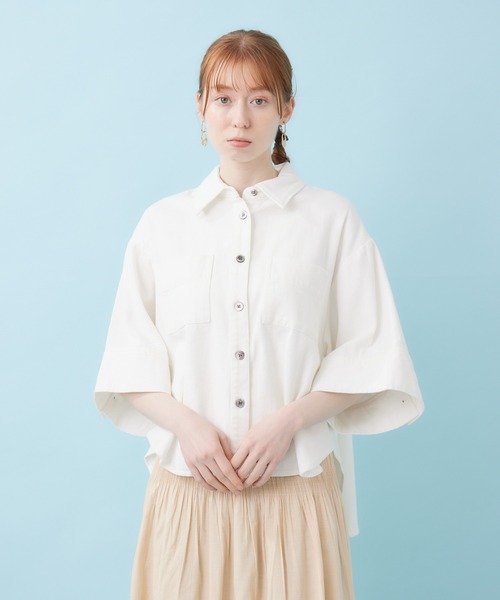 LUGIVa デニム＆綿ツイルシャツジャケット（デニムジャケット  