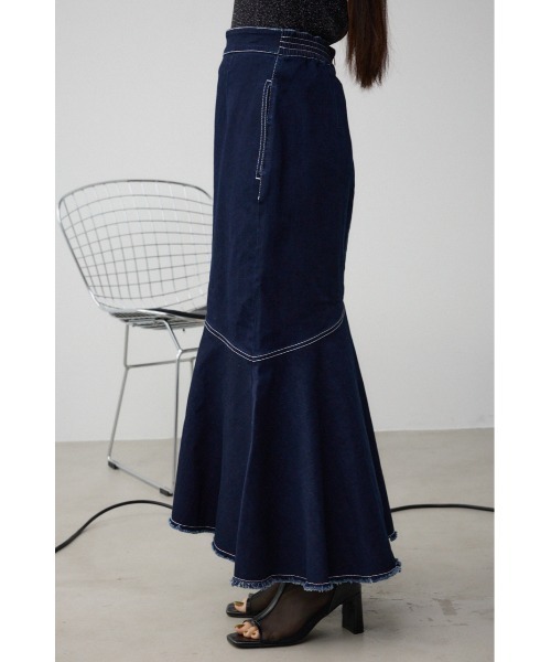 AZUL by moussy(アズールバイマウジー)の「カシュクールフレアマーメードデニムスカート(デニムスカート・レディース・ワンウォッシュ/ライトブルー・MEDIUM/SMALL)」の14枚目の写真