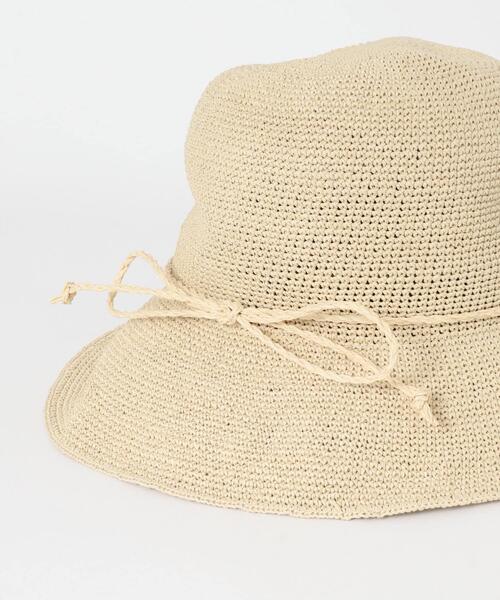 RODE SKO（ロデスコ）の「ペーパーコマ編みハット（ハット・レディース・ナチュラル/ライトピンク/ブラウン・ONE）」の5枚目の写真