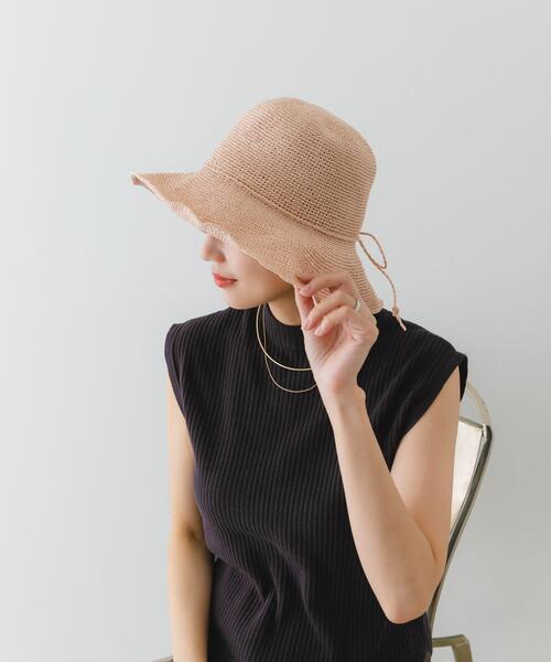 RODE SKO（ロデスコ）の「ペーパーコマ編みハット（ハット・レディース・ナチュラル/ライトピンク/ブラウン・ONE）」の16枚目の写真