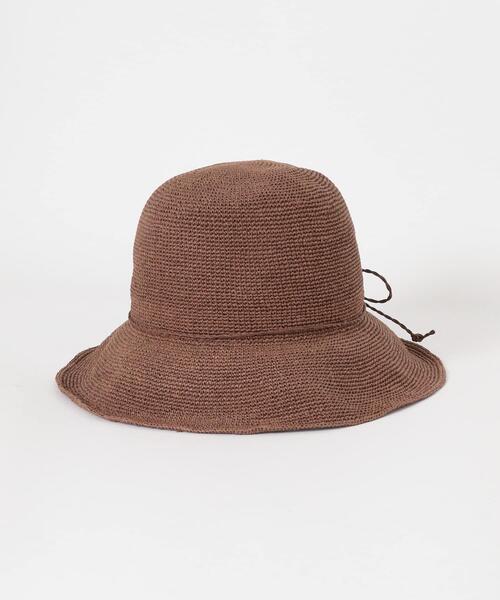 RODE SKO（ロデスコ）の「ペーパーコマ編みハット（ハット・レディース・ナチュラル/ライトピンク/ブラウン・ONE）」の15枚目の写真