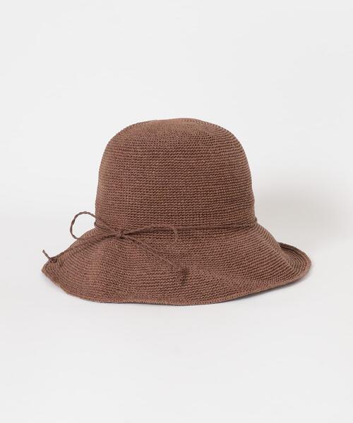 RODE SKO（ロデスコ）の「ペーパーコマ編みハット（ハット・レディース・ナチュラル/ライトピンク/ブラウン・ONE）」の21枚目の写真