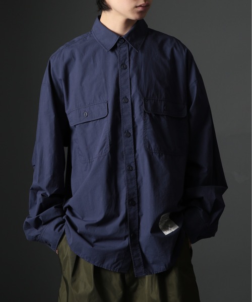 MAISON CLUB（メゾンクラブ）の「【MAISON CLUB】U.S.NAVY Big Shirt ビッグワークシャツ　/MILITARY　ミリタリー（シャツ/ブラウス・メンズ・ネイビー/ホワイト/カーキ/サックスブルー・FREE）」の15枚目の写真
