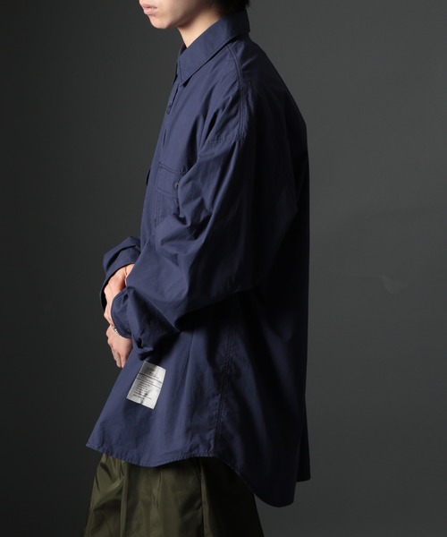MAISON CLUB（メゾンクラブ）の「【MAISON CLUB】U.S.NAVY Big Shirt ビッグワークシャツ　/MILITARY　ミリタリー（シャツ/ブラウス・メンズ・ネイビー/ホワイト/カーキ/サックスブルー・FREE）」の17枚目の写真