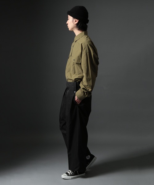 MAISON CLUB（メゾンクラブ）の「【MAISON CLUB】U.S.NAVY Big Shirt ビッグワークシャツ　/MILITARY　ミリタリー（シャツ/ブラウス・メンズ・ネイビー/ホワイト/カーキ/サックスブルー・FREE）」の14枚目の写真