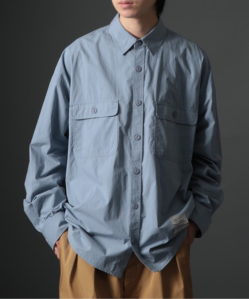 MAISON CLUB（メゾンクラブ）の「【MAISON CLUB】U.S.NAVY Big Shirt ビッグワークシャツ　/MILITARY　ミリタリー（シャツ/ブラウス・メンズ・ネイビー/ホワイト/カーキ/サックスブルー・FREE）」の21枚目の写真