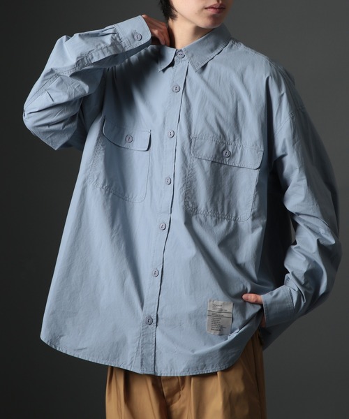 MAISON CLUB（メゾンクラブ）の「【MAISON CLUB】U.S.NAVY Big Shirt ビッグワークシャツ　/MILITARY　ミリタリー（シャツ/ブラウス・メンズ・ネイビー/ホワイト/カーキ/サックスブルー・FREE）」の22枚目の写真