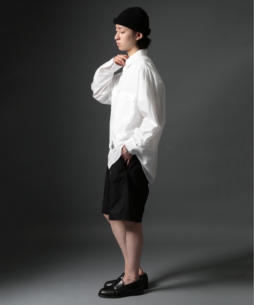 MAISON CLUB（メゾンクラブ）の「【MAISON CLUB】U.S.NAVY Big Shirt ビッグワークシャツ　/MILITARY　ミリタリー（シャツ/ブラウス・メンズ・ネイビー/ホワイト/カーキ/サックスブルー・FREE）」の6枚目の写真