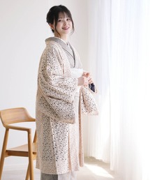 utatane（ウタタネ）の「羽織 レース ニコアンティーク 薄桜色の花レース 日本製（着物）」