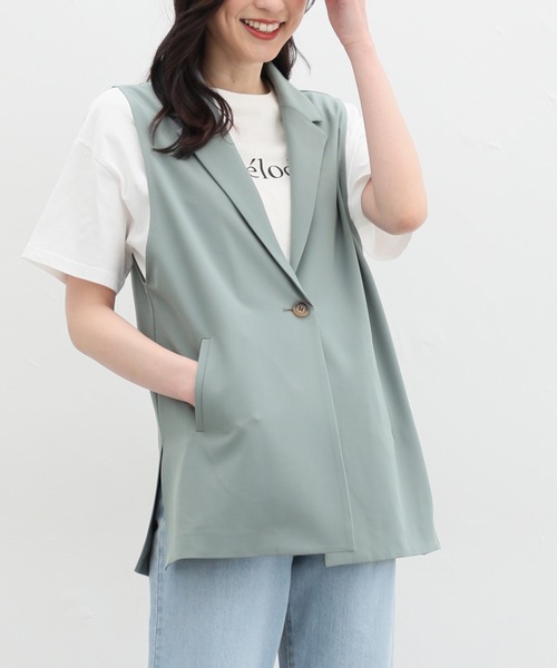 Honeys（ハニーズ）の「テーラードジレ（ベスト・レディース・ライトグレー/グリーン/杢グレー/ブラック・LL/L/M/S）」の4枚目の写真