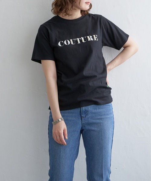 notch.(ノッチ)の「パール&ロゴプリントTシャツ(Tシャツ/カットソー・レディース・オフホワイト/ブラック・M)」の8枚目の写真