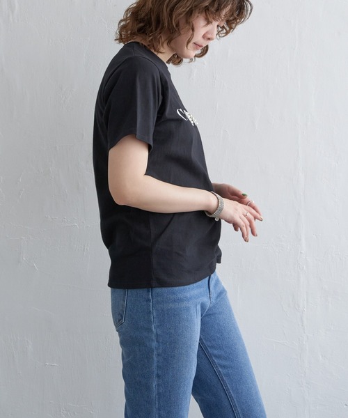 notch.(ノッチ)の「パール&ロゴプリントTシャツ(Tシャツ/カットソー・レディース・オフホワイト/ブラック・M)」の9枚目の写真